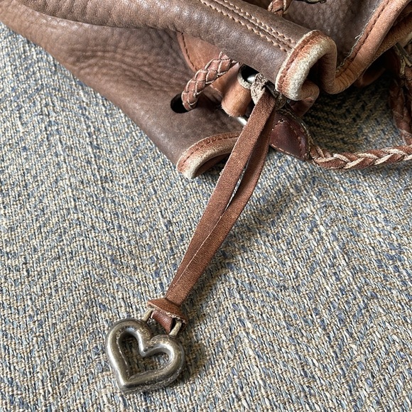 Brighton Brown Pebble Leather drawstring bucket bag - Picture 13 of 16